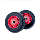 Pair of 76 mm x 30 mm caster wheels for Razor Crazy Cart (V7+), Crazy Cart DLX (V1+), Crazy Cart Shift (V1+), and Crazy Cart XL (V3+), featuring a flatter, less oval design.