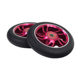 110 mm AlveyTech 5-Spoke Curved Pro Kick Scooter Wheels (Set of 2) featuring a sleek curved double 5-spoke design, ideal for professional riders seeking strength and durability in their scooter parts.