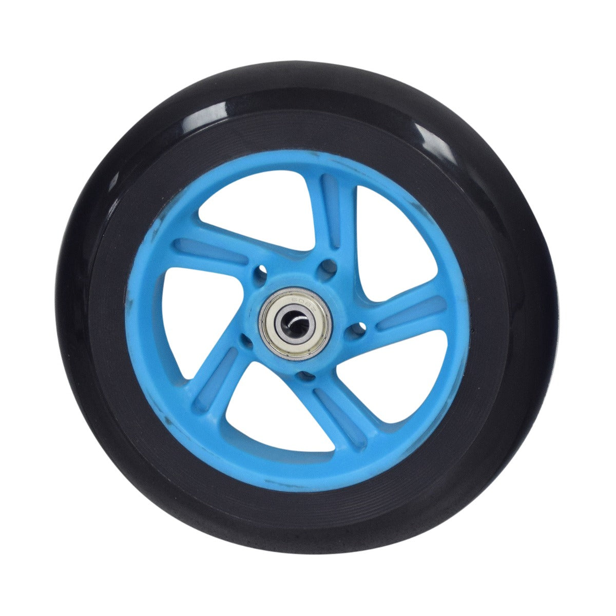 150 mm Front Wheel for the Hover-1 Comet Electric Scooter featuring a blue rim, pre-installed 608Z bearings, and a 5-spike design. Ideal for replacing damaged front wheel assemblies.