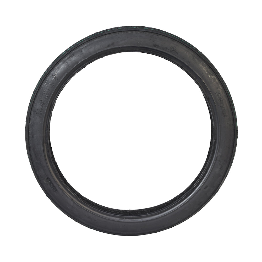 2.50-17 Pneumatic Rear Tire for Honda Cub C50, Cub C90, & Super Cub C100, showcasing a detailed tread pattern for enhanced traction and durability.