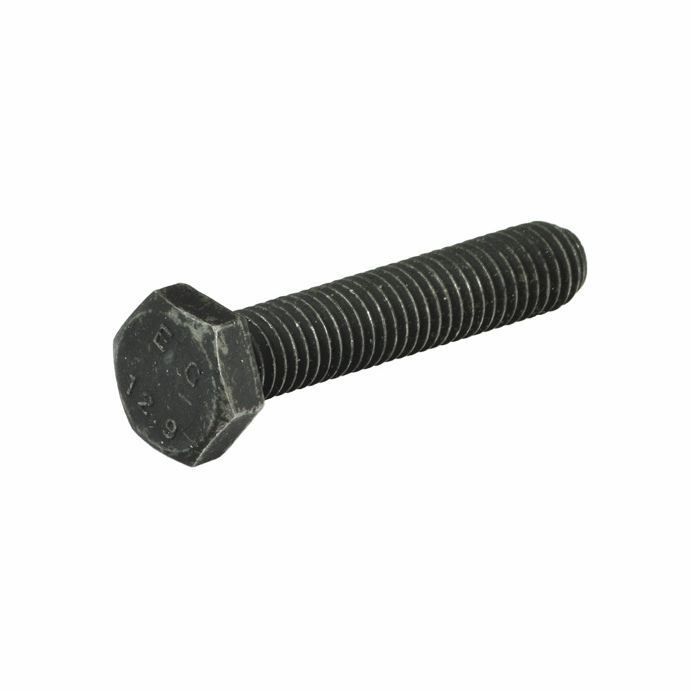 M8-1.25x40 mm (Grade 12.9) Hex Head Machine Bolt (SCRHHCS1275) close up, showcasing its hexagonal head and threaded body, designed for secure armrest attachment on Jazzy and Quantum power chairs.