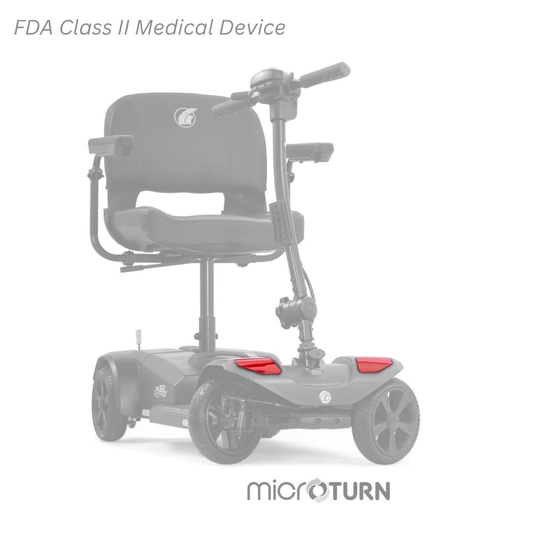 MBA-0081 red accessory shroud pieces shown in color on the Golden Buzzaround LT, rest of the scooter greyed out