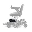 Golden Buzzaround CarryOn GP130 power chair with the black MBA-0082 basket shown in color and the rest of the chair greyed out