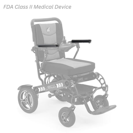 MBS-0001 arm pads shown in color on the Golden Stride GP301, rest of the chair greyed out