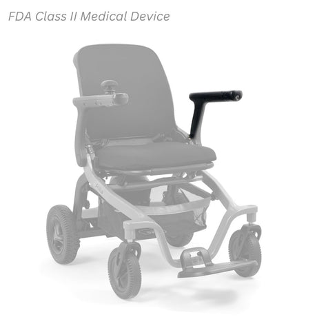MBS-0020 left seat arm assembly shown in color on the Golden Ally GP303, rest of the chair greyed out