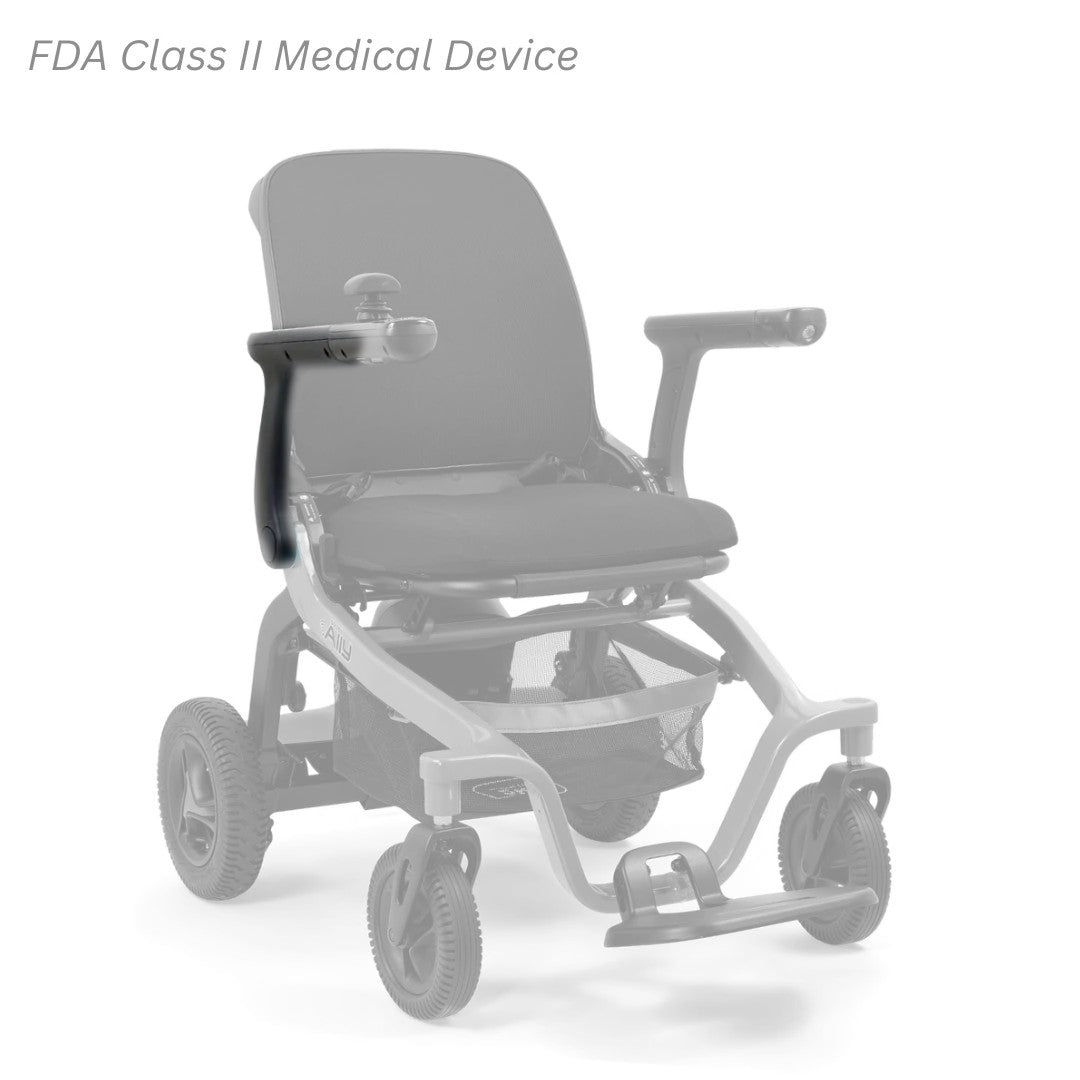 MBS-0021 right seat arm assembly shown in color on the Golden Ally GP303, rest of the chair greyed out