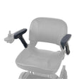 Left and right seat arms (MBS-0025, MBS-0026) shown in color on the Golden Buzzaround CarryOn GP130, rest of the chair greyed out
