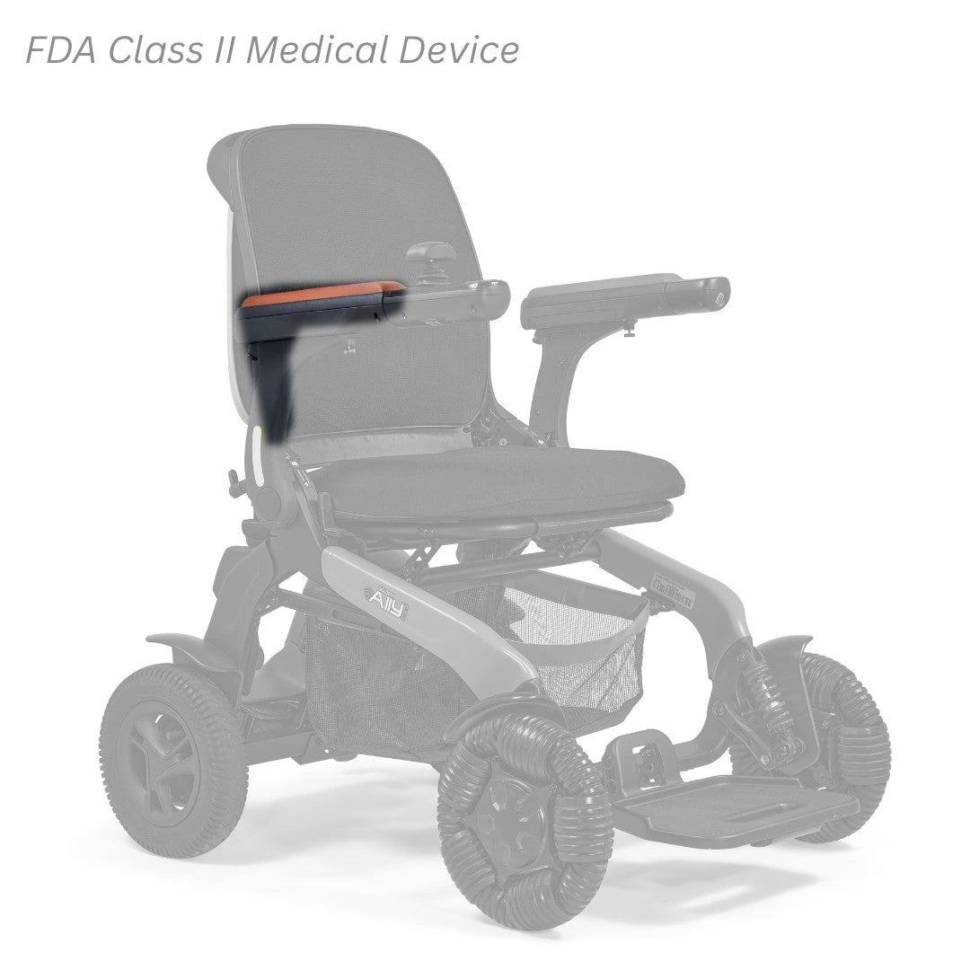 MBS-0028 right seat arm assembly shown in color on the Golden Ally Pro GP304, rest of the chair greyed out