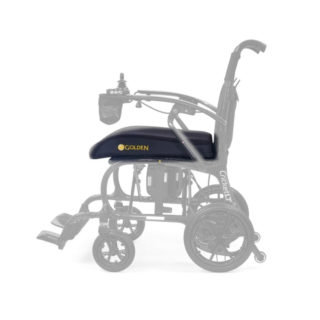 MBS-0053 seat cushion shown in color on the Golden Cricket LT Carbon GP309, rest of the chair greyed out