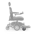 MBW-605A-CASTER caster wheel shown in color on the Golden Compass Sport GP605 New Version, fork and rest of the chair greyed out