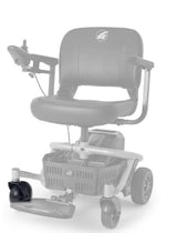 MBX-161-CWA-R right caster fork assembly shown in color on the Golden LiteRider Envy LT GP161, rest of the chair greyed out