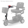 Red complete tiller shown in color on the Golden LiteRider 3-Wheel GL111, rest of the scooter greyed out