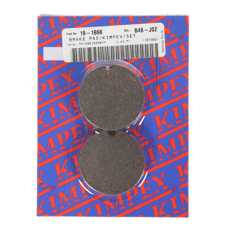 Metal Brake Pads for Arctic Cat Snowmobiles (1981-2000) in a package, featuring a pair of round discs designed for lightweight, dependable performance in extreme temperatures and resistance to shock and vibration.