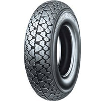 Michelin 100/90-10 S83 Retro Scooter Tire, shown in a close-up, highlighting its durable tread pattern and modern construction, suitable for both front and rear scooter applications.