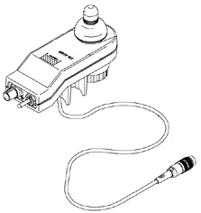 MKIV X Joystick for the Invacare Pronto R2 and Ranger II Power Chairs, shown in a detailed black and white drawing, featuring a cable and control mechanism suitable for these specific power chairs.