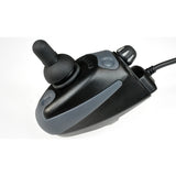 Reconditioned MKV CSPJ Joystick for Invacare At'm, At'm QT, and P9000 XDT Power Chairs, featuring a black and grey device with a cord, close-up view of controls.