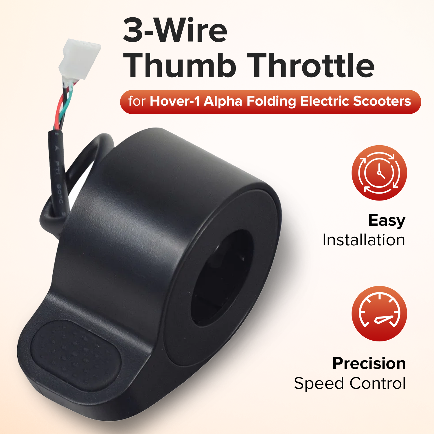 3-Wire Thumb Throttle for Hover-1 Alpha Folding Electric Scooters