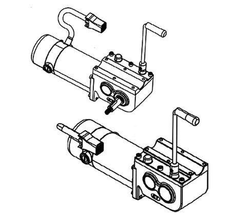 Drive Motor Assembly for the ActiveCare Catalina and Intrepid Power Chairs: A detailed black and white drawing of a mechanical assembly part, focusing on intricate components essential for power chair functionality.