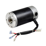 Motor for the ActiveCare Pilot 2410: Black and silver electric motor with visible wires and a close-up of the connector cables, designed to replace a failing motor in a mobility scooter.