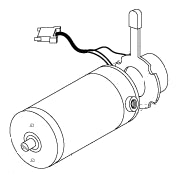 Motor Assembly for Pride Sundancer (SC202) illustrated in a detailed sketch, highlighting the motor with a 3 & 9 hole pattern, end bell, long cord, transaxle, brake, motor brushes, and screws.