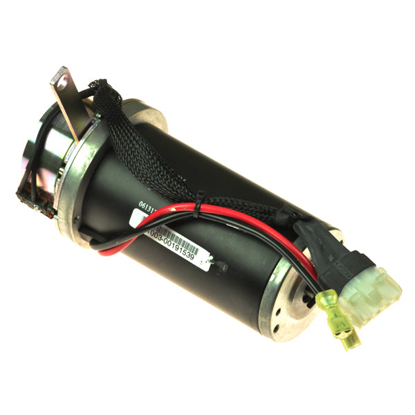 Motor and Brake Assembly for the Go-Go Travel Vehicle (SC40), Pride Bebop (SC46), and Pride Pep Pal (MM222) showing a black and silver motor with wiring and mounting screws.