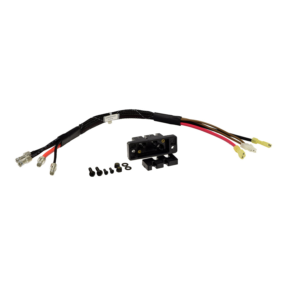 Motor, Brake, & Controller Harness for the Go-Go Elite Traveller, Elite Traveller Plus, Sport, & Ultra X Scooters, featuring a black electrical wire with screws and a black plastic connector housing.