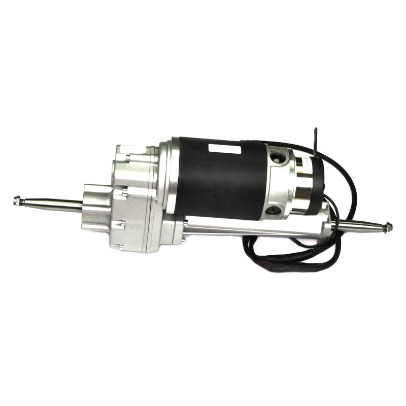 Motor, Brake, and Transaxle Assembly for the Pride Pursuit XL (SC714), featuring a black and silver electric motor, essential for restoring the mobility scooter to optimal performance.