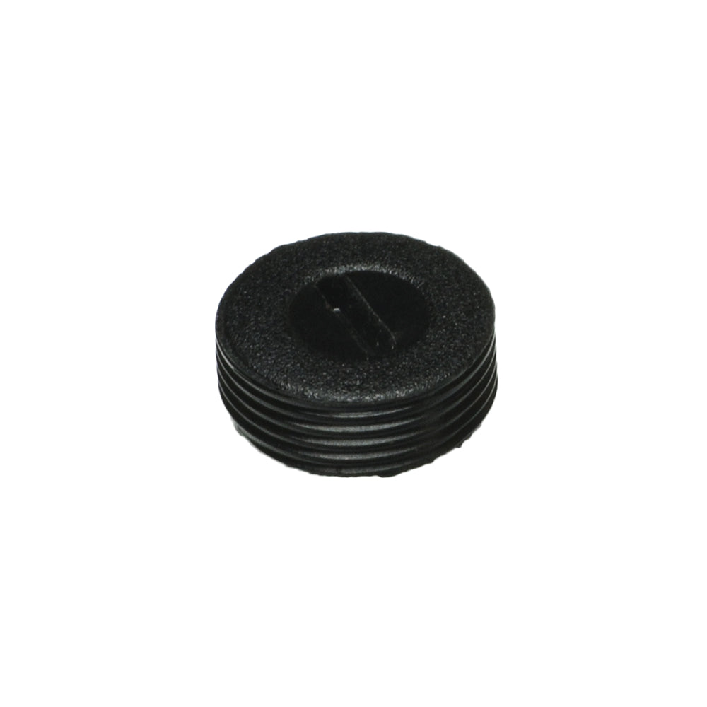 Motor Brush Cap for the Pride Victory 10 (SC710) mobility scooter, featuring a black plastic design with a central hole, ideal as an affordable replacement part from Monster Scooter Parts.