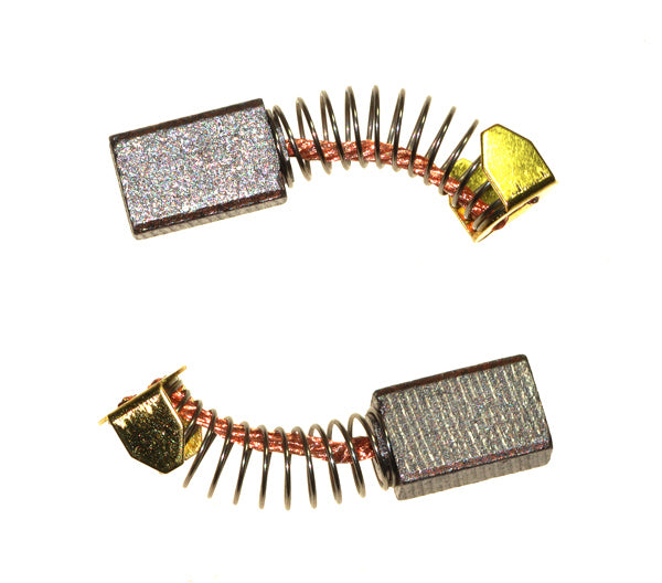 Motor Brushes for Jazzy & Jet Power Chairs (Set of 2 - DRVBRSH1006), featuring a close-up of a coil and a rectangular motor brush component.