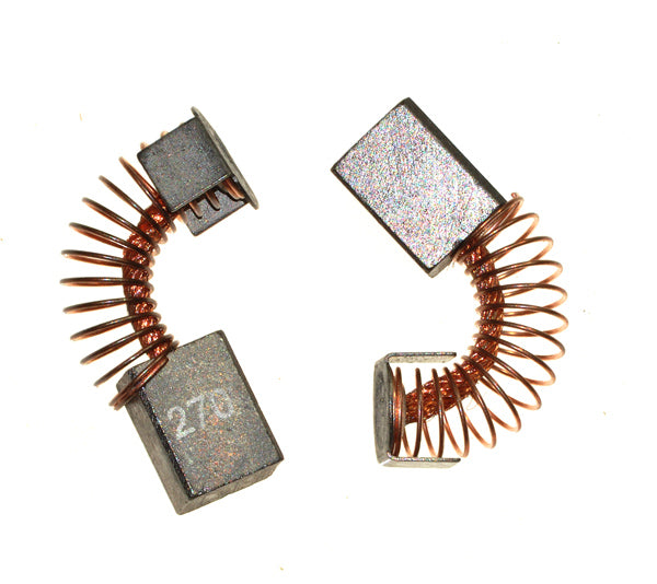 Close-up view of Motor Brushes for Heavy Duty Jazzy Power Chairs (Set of 2), showcasing the coil and rectangular components essential for compatibility with E675XL standard speed motors.