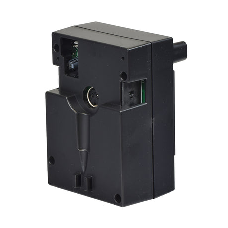 Motor Control Box for Dual Motor Pride Lift Chairs (ELEASMB3614), featuring a rectangular black box with wires, plugs, and a handle, essential for specific Pride Mobility lift chair models.