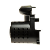 Motor Cover with Screws for the Razor Trikke E2, featuring a black plastic design with ventilation holes. This cover protects the front wheel motor from damage and shields the rider from moving parts.