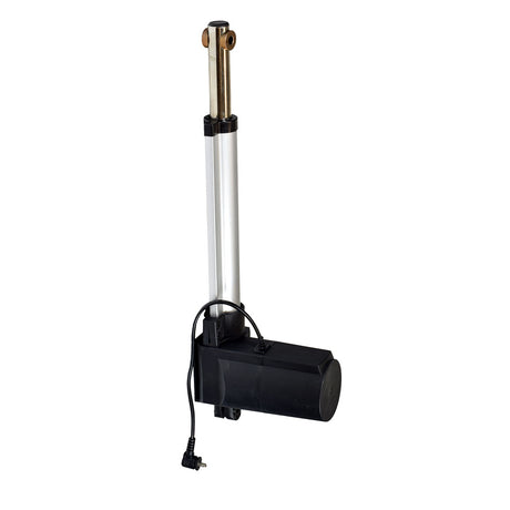 Primary Drive Motor for Pride Lift Chairs with Dual Motors (DRVMOTR1268) shown in a close-up, featuring a sleek black and silver electric cylinder with a black handle and cord.