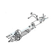 Drawing of the Motor, Brake, and Gearbox Assembly for the ActiveCare Osprey 4410, depicting the mechanical components in line art style, including detailed parts of the transaxle assembly.