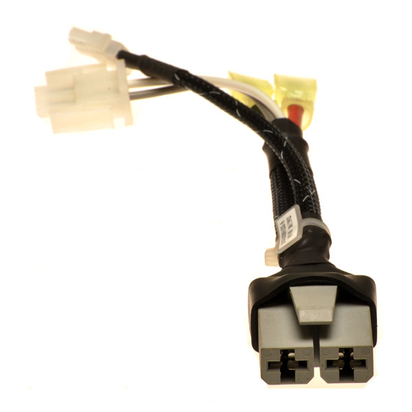 Motor Harness for the Pride Legend XL and Hurricane (PMV5001) Mobility Scooters, featuring a black and white electrical wire with a LEGO-style connector for the 120 amp S-Drive controller.