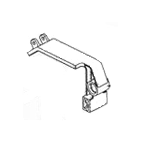 Motor Mount Bracket for Jazzy 1101/1121 - Left: a black and white sketch of a metal motor mount bracket, specifically designed for the left side of Jazzy 1101 and 1121 power chairs.