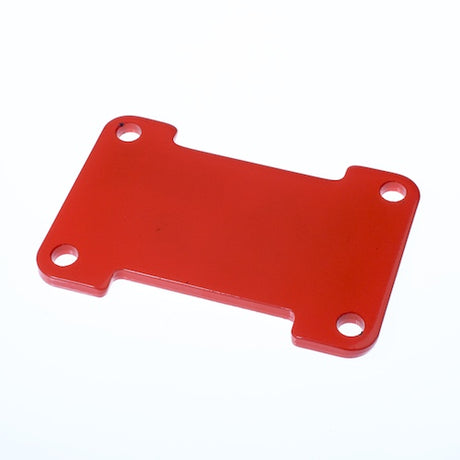 Mounting Plate for 97cc 2.8 Hp Engines, featuring a red rectangular design with multiple holes, suitable for Baja Motorsports Doodle Bug mini bikes and custom projects with Hensim 97cc engines.