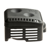 Muffler Protector for the Baja Mini Bike MB165 featuring a black plastic design with multiple holes for ventilation.