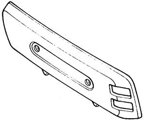 Muffler Protector for Honda Elite 250 (1989-1990 Models) (OEM), illustrated as a detailed black and white drawing, showcasing the part's design and structure, matching the original specifications.