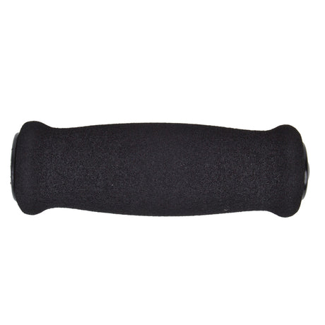 MX II Handlebar Grips for bikes or scooters, featuring a black foam pad with white text and a black hand grip with a black handle.