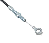 Go-Kart Throttle Cable with Eyelet & Bare Wire Ends, featuring a close-up of a nut and bolt, ensuring secure connection and adjustability for precise acceleration control.