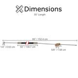 Go-Kart Throttle Cable with Ball & Barrel Ends (269 Rotary Style) shown in a detailed diagram, highlighting the cable's retaining ball at one end and barrel at the other for precise functionality.