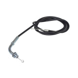 47 Throttle Cable for 48cc - 80cc 2-Stroke Bicycle Engine Kits, featuring a silver handle, straight wire end, barrel end, and included adjustment nuts and noodle.