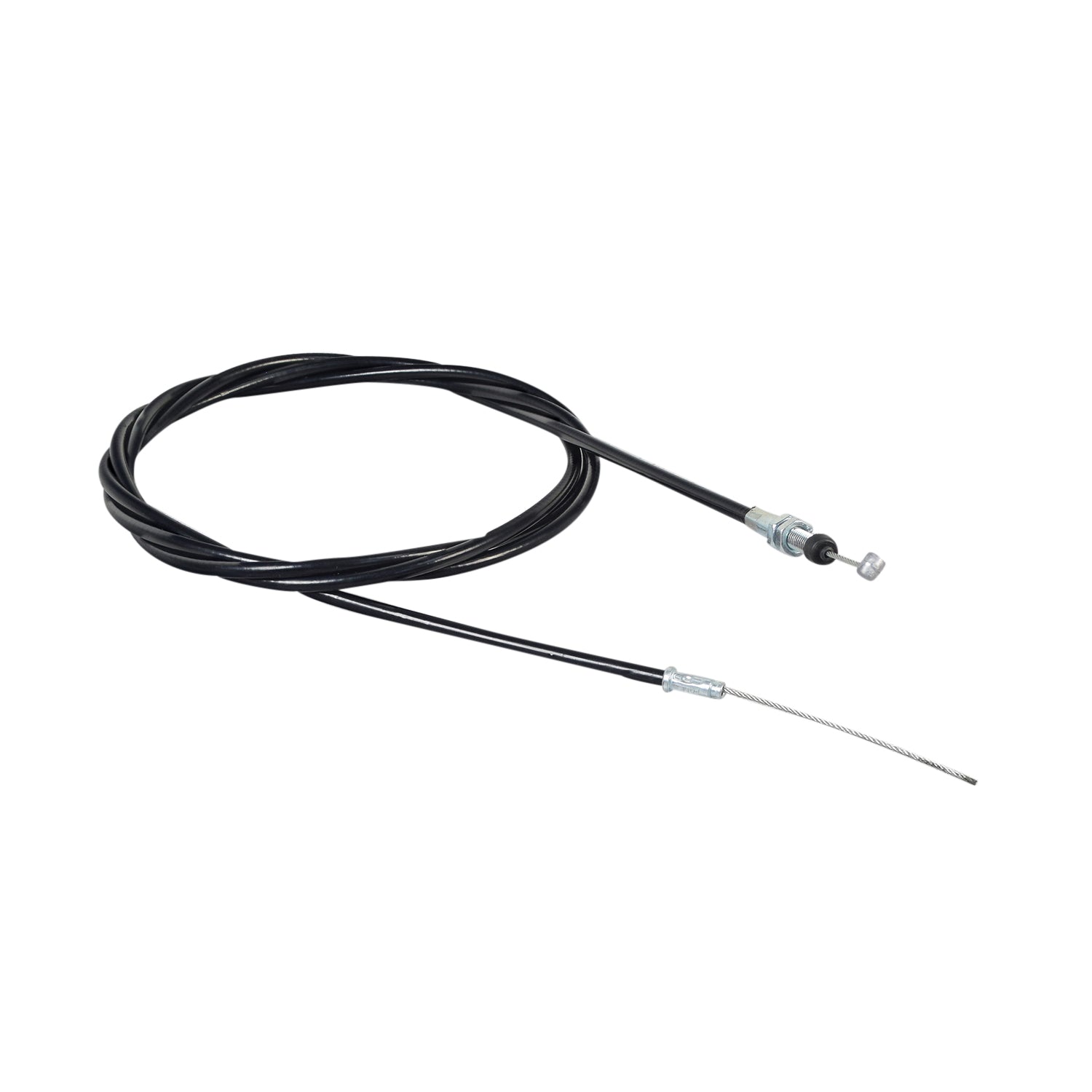 79 Throttle Cable for the Coleman KT196 196cc 6.5 Hp Go-Kart, featuring a black cable with a metal handle and end, designed for improved throttle response and durability.