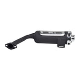 Muffler for the Kandi KD-110GKG-2 Go-Kart, featuring a sleek black body with a silver metal cap at the end, designed as a high-quality replacement part.