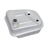 Muffler for 40cc 4-Stroke ATV, Dirt Bike, & Mini Bike Engines: A close-up of a silver metal container with multiple holes, designed for small 4-stroke engines.