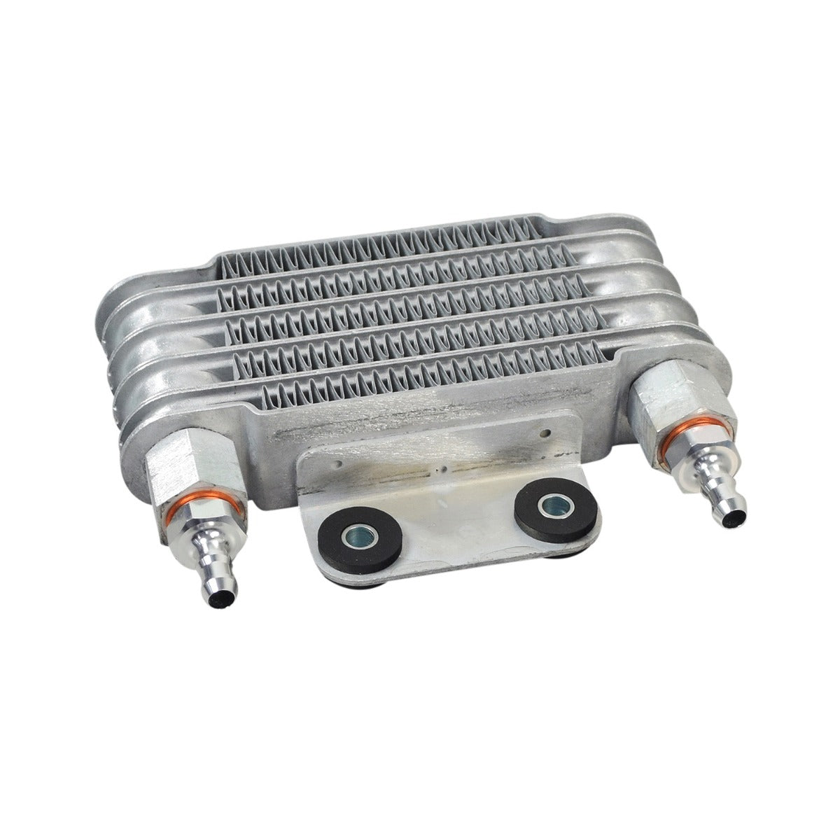 Oil Cooler for the Honda Ruckus (NPS50) by NCY, featuring a grey metal plate with multiple cooling fins and holes for efficient engine oil cooling.