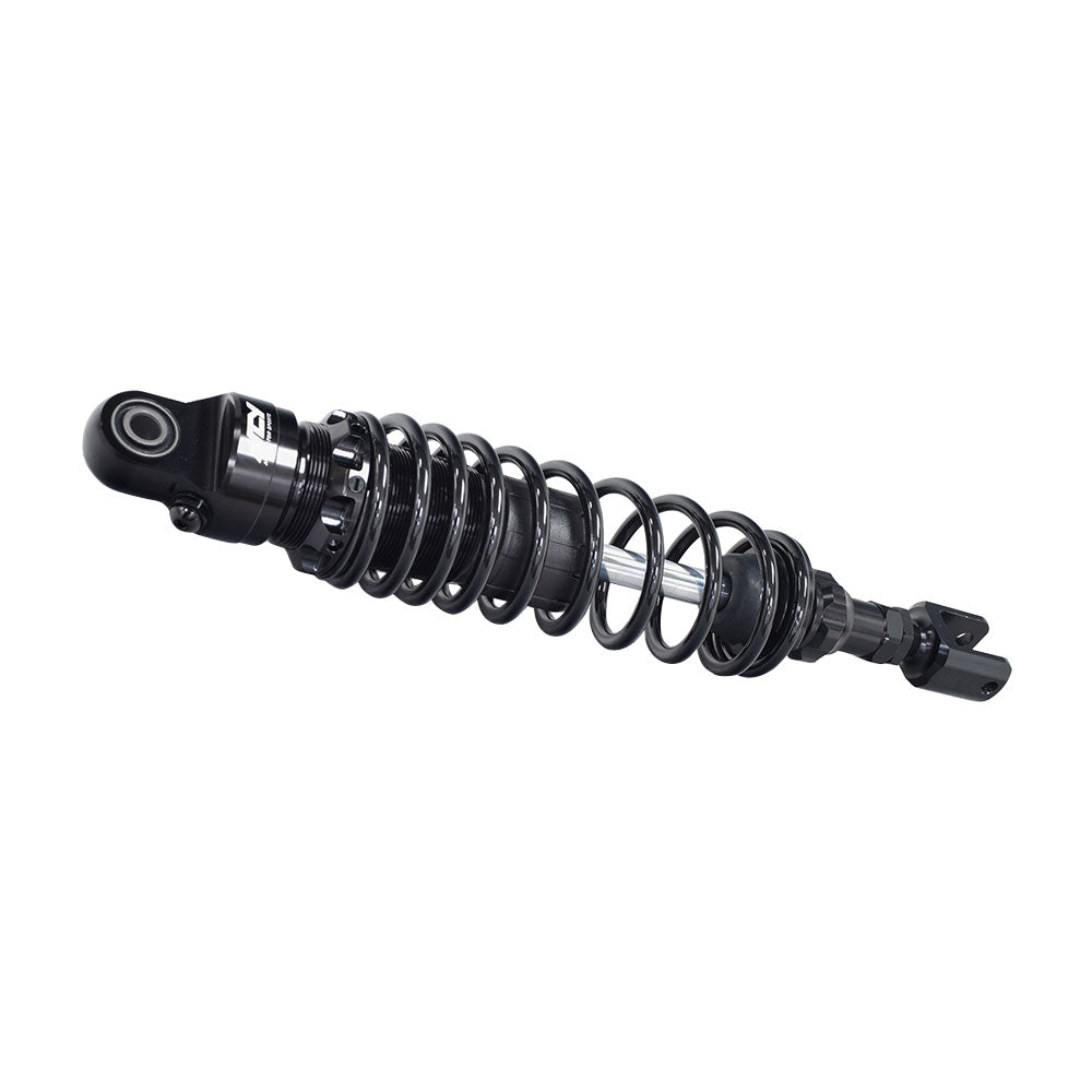 Rear Shocks for the Yamaha Zuma 125, featuring black shock absorbers with metal springs, designed for high performance, from NCY. Sold as a pair.