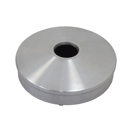 Variator Pulley for 50cc GY6 QMB139 Engines by NCY, a round silver object with a central hole, designed for high-quality performance in scooter engines.