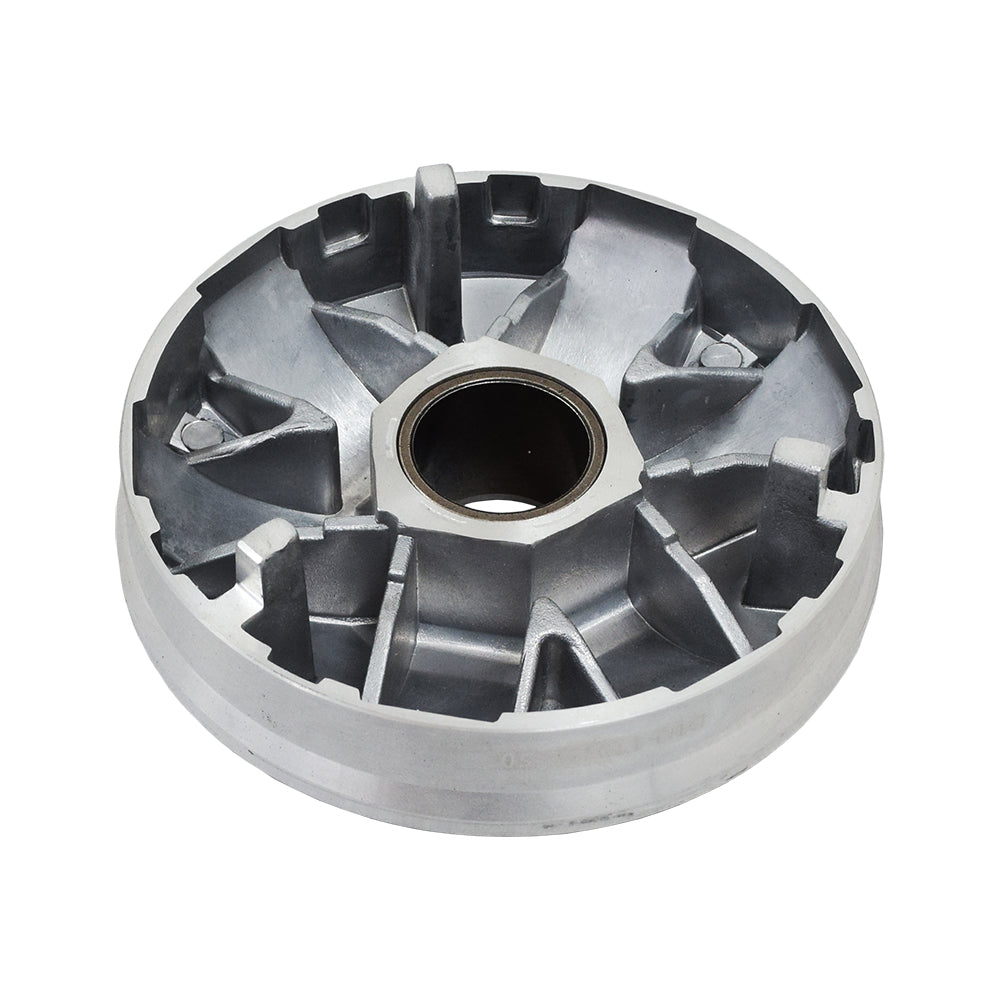 Variator Pulley for 50cc GY6 QMB139 Engines by NCY – a close-up of a high-quality circular metal pulley with a central hole, designed for GY6 50 engine scooters.